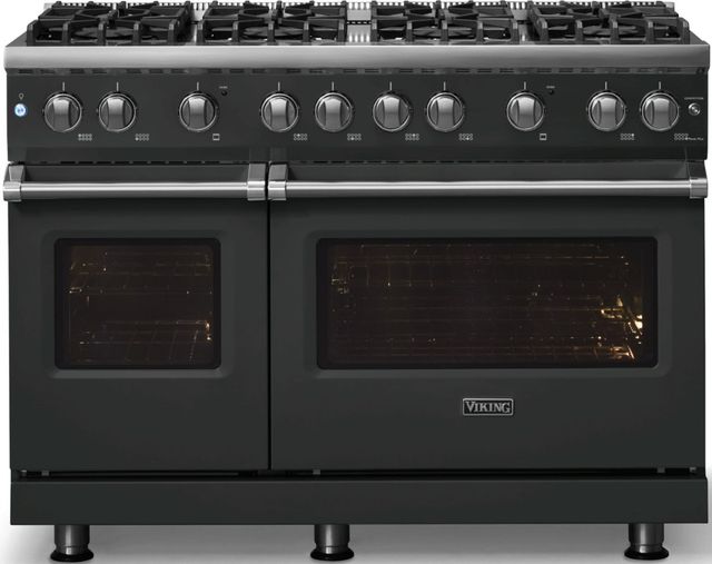 Viking® 5 Series 48" Antique Bronze Pro Style Gas (NG) Range with Polished Chrome Trim-3