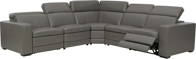 Signature Design by Ashley® Texline 6-Piece Gray Power Reclining Sectional-1