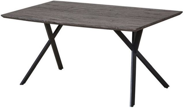 Mazin Furniture Memphis Gray Dining Table with Black Metal Legs-0