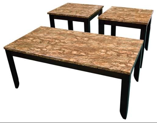 American Wholesale Furniture 3-Piece Desert Barkstone Living Room Table Set-0