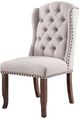 Furniture of America® Gianna 2-Piece Ivory/Rustic Pine Wingback Chair Set-3