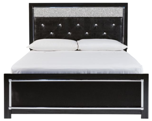 Signature Design by Ashley® Kaydell Black Queen Upholstered Panel Bed with LED Lights-2