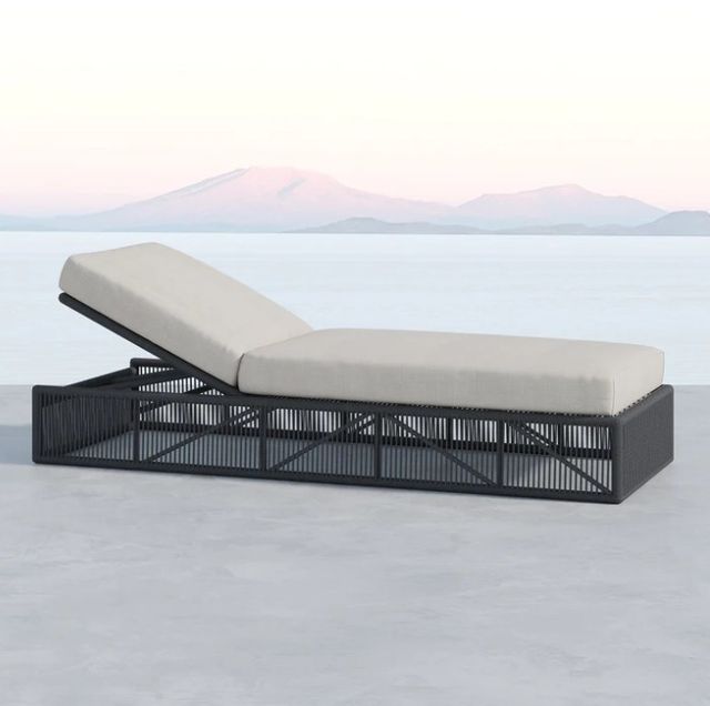 Sunset West Milano Charcoal Gray Aluminum/Olefin Rope Outdoor Chaise Lounge with Echo Ash Cushion-1