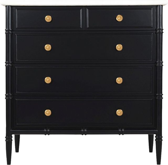Moe's Home Collection Eleanor Black Chest with White Marble Top-3