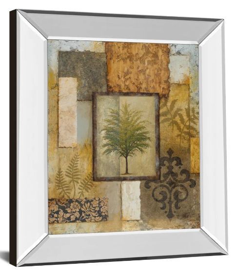 Classy Art Green Tree Patch by Promotional Line Mirror Framed Wall Art-1