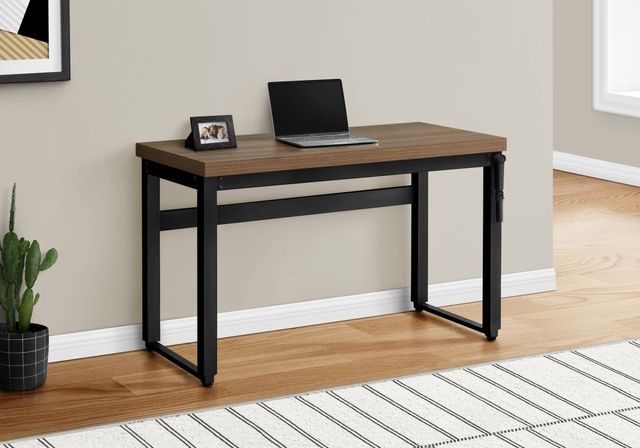Bureau avec ajustement en hauteur de Monarch Specialties - Noir/Noyer-7