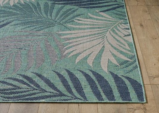 KAS Rugs Provo Aqua Palms 5'x8' Area Rug-1