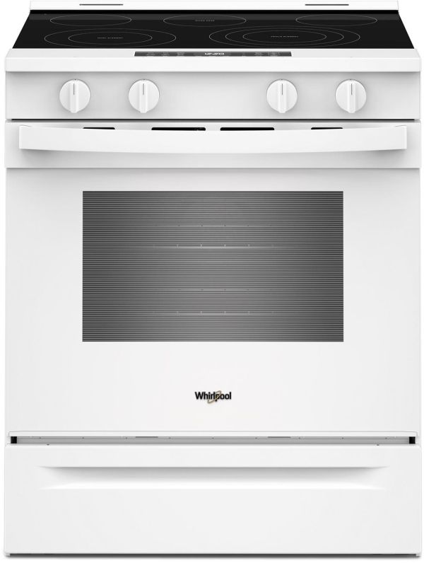 Whirlpool® 30" White Glass Top Slide-In Electric Range with Air Cooking Technology-0