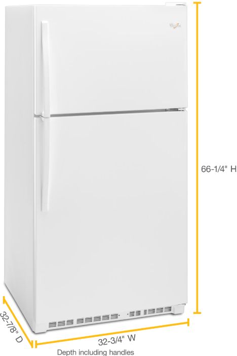 Whirlpool® 33" 20.5 Cu. Ft. White Top Freezer Refrigerator-2