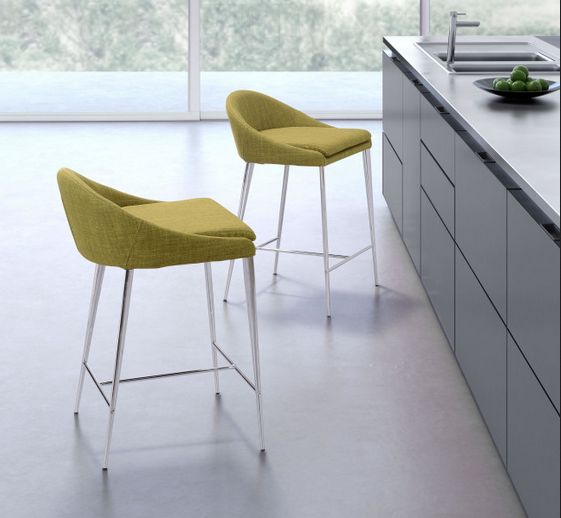 Zuo® Modern Reykjavik Pea Green Counter Chair-2