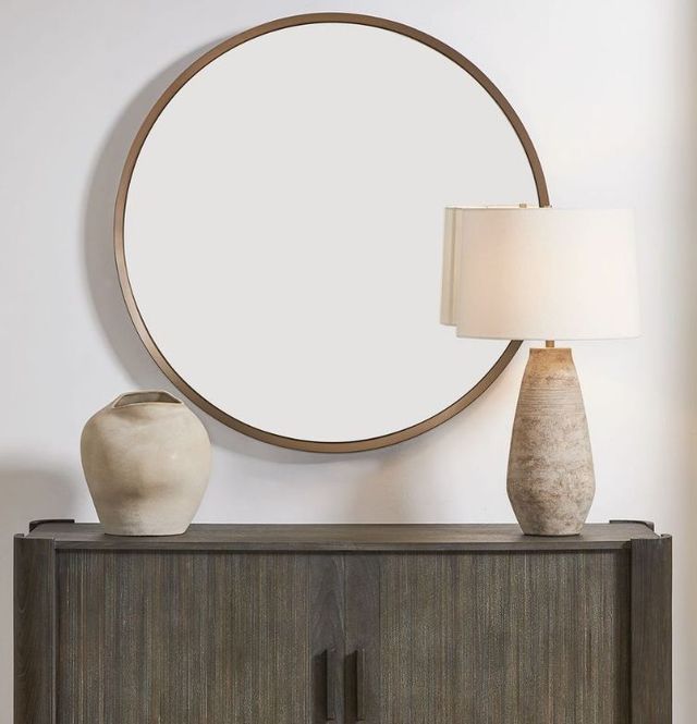 Uttermost® Torrado Plated Bronze Round Mirror-1
