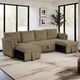 Furniture of America® Denholme Brown U-Sectional with Pull Out-0