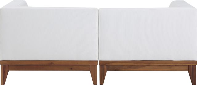 Meridian Furniture Rio 2-Piece Acacia Wood/Off-White Fabric/Wood Outdoor Patio Modular Sectional Loveseat-3