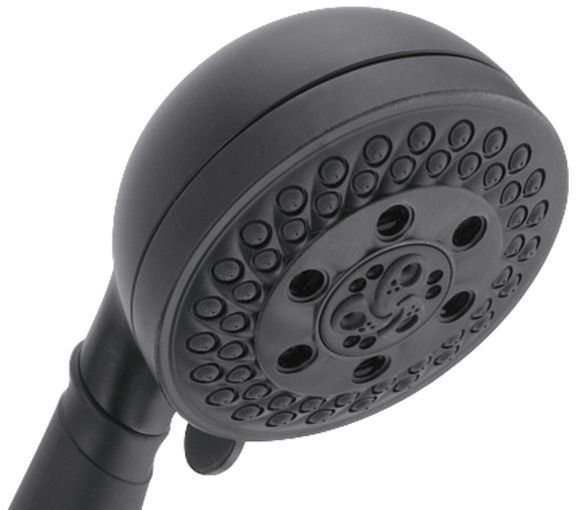 Delta Universal Showering Matte Black H2Okinetic® 5-Setting Adjustable Wall Mount Hand Shower-1