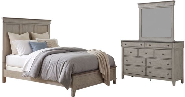 Liberty Furniture Ivy Hollow 3-Piece Dusty Taupe/Weathered Linen Queen Panel Bedroom Set-0