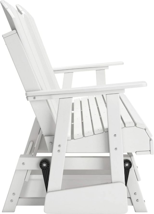 Signature Design by Ashley® Hyland Wave White Plastic Outdoor Glider Loveseat-2