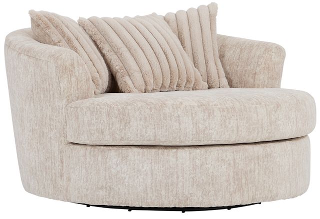 Hughes Furniture® 13650 Galactic Parchment Barrel Swivel Chair-0