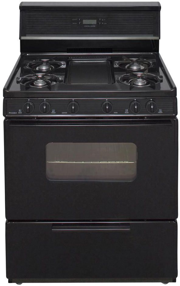 Premier 30" Black Freestanding Gas Range-0