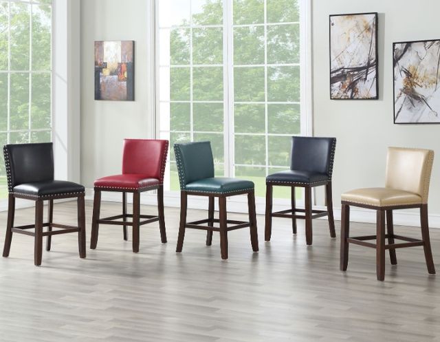 Steve Silver Co. Tiffany Espresso/Navy Upholstered Counter Stool-1