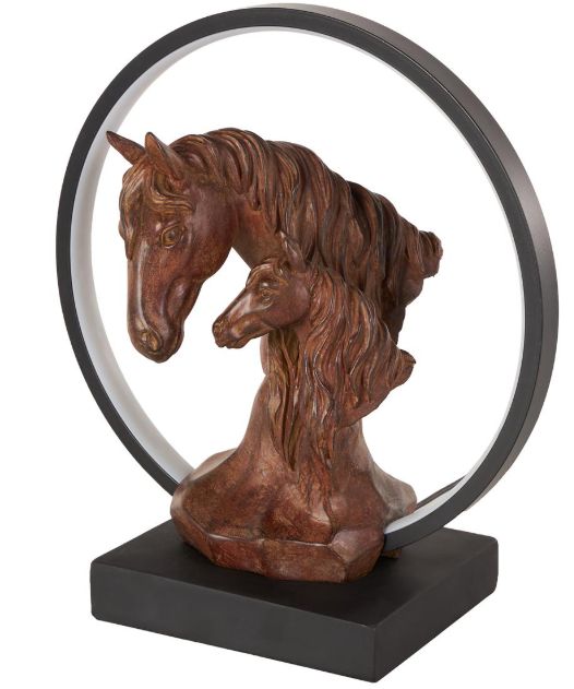 Deco Marche Copper Horse Family Room Table Lamp with Circle and Square Base-1