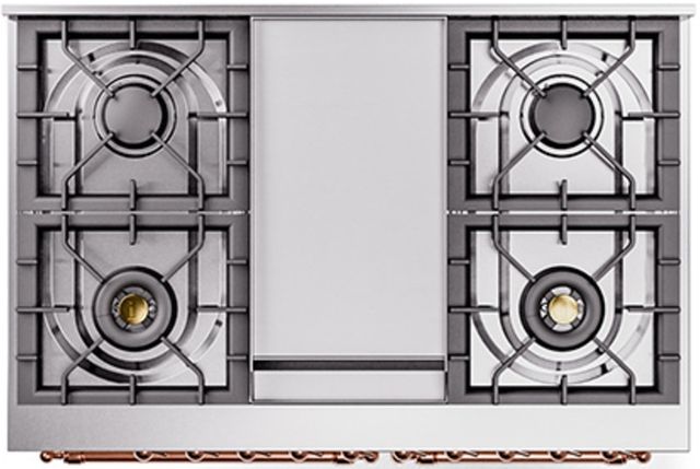 Ilve® Nostalgie II Series 40" Burgundy Pro Style Dual Fuel Range-2