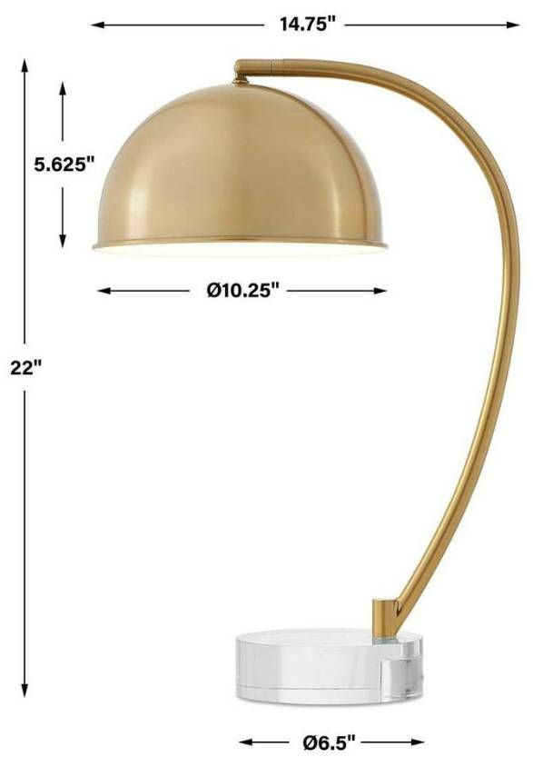 Uttermost® Romani Antique Brass Desk Lamp with Crystal Foot-2