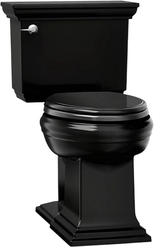 KOHLER® Memoirs® Stately Black 2-Piece Elongated with Concealed Trapway, 1.28 Gpf-0