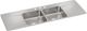 Elkay Lustertone® Classic Lustrous Satin 66" x 22" x 7-5/8" 3-Hole Equal Double Bowl Drop-In Sink with Drainboard-0
