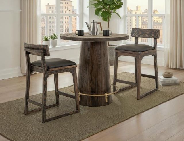 International Furniture Direct Balam Black Bistro Pub Table-1