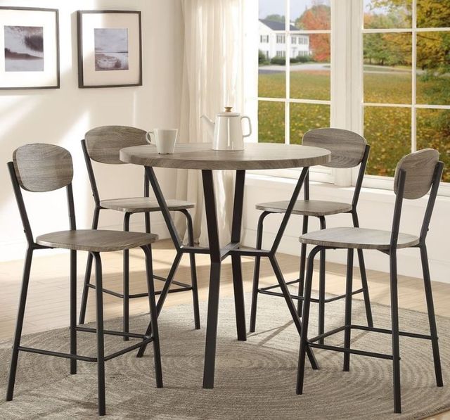 Crown Mark Blake 5-Piece Beige/Black Counter Height Dining Set-3