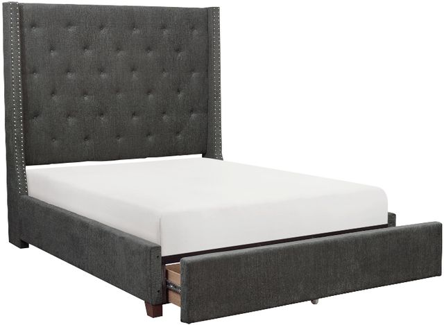 Homelegance® Fairborn Gray Upholstered Queen Storage Platform Bed-0