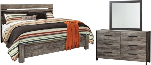 Signature Design by Ashley® Cazenfeld 2-Piece Black/Gray King Panel Bed Set-0