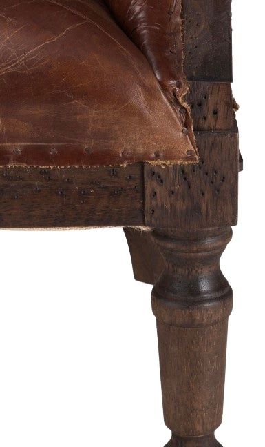 Home Trends & Design Grosvenor Welsh Vintage Cigar/Walnut Accent Chair-2