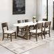 Furniture of America® Vellara 7-Piece Dark Walnut Stone Top Dining Table Set-0