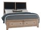Vaughan-Bassett Woodbridge Black/Clear Maple King Upholstered Panel Storage Bed-0