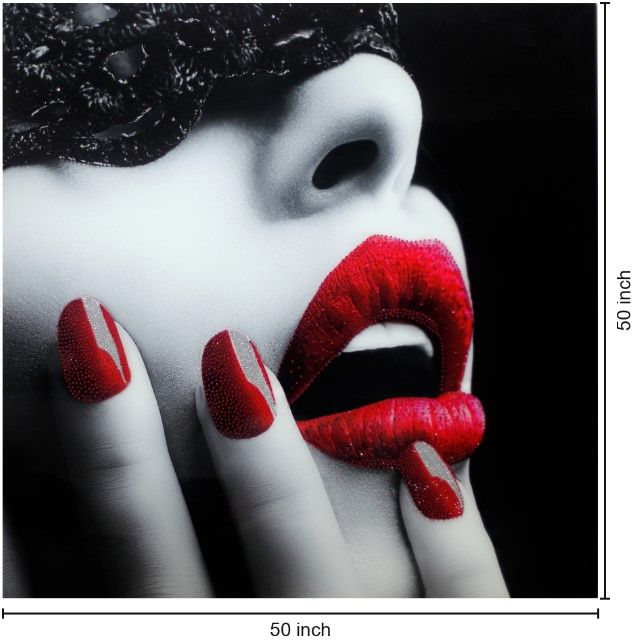 Classy Living Luscious Lace Lips Frameless Wall Art-2