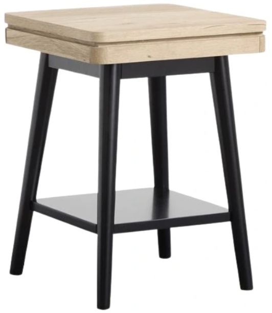 Magnussen Home® Fletcher Driftwood Accent Table with Black Base-0