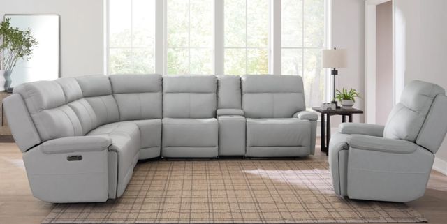 Bassett® Furniture Club Level Fletcher 6-Piece Gray L-Shape Power Reclining Sectional-3