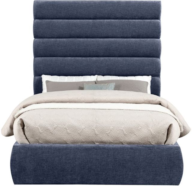 Meridian Furniture Adam Navy 71" Full Upholstered Panel Bed-1