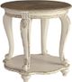 Signature Design by Ashley® Realyn Distressed Wood Round End Table with Chipped White Base-0