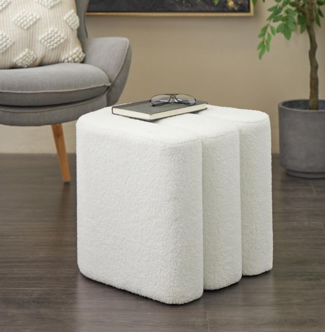 Deco Marche White 18" Ottoman-3