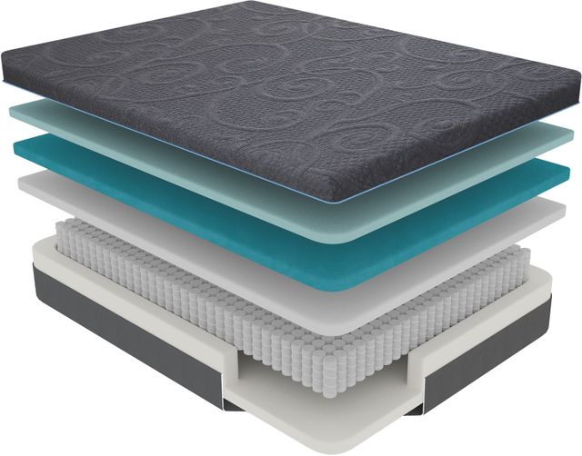 Mazin Furniture Bedding 14" Hybrid Medium Eastern King Mattress in a Box-3