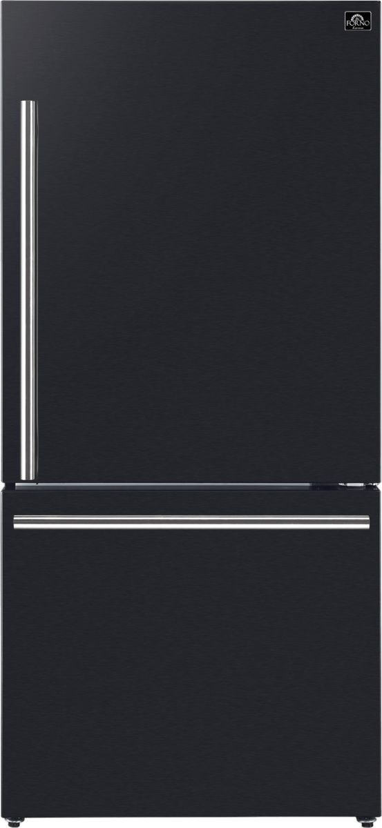 FORNO® Milano Espresso 31 in. 17.2 Cu. Ft. Black Counter Depth  Bottom Freezer Refrigerator-0