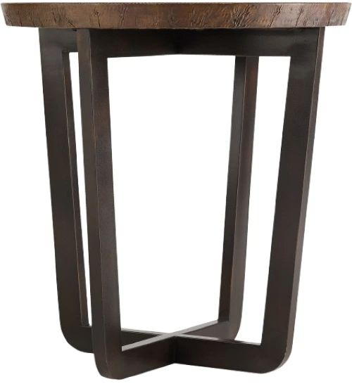 Hooker® Furniture Parkcrest Copper Round End Table with Dark Metal Base-0