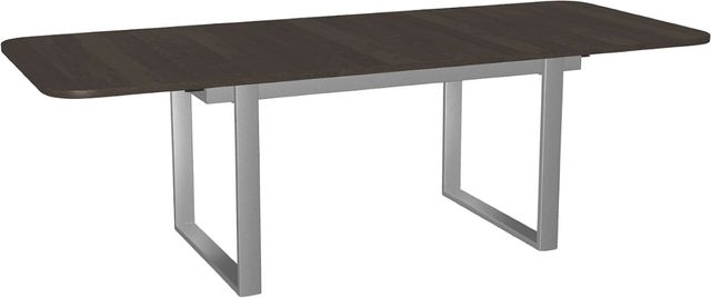 Amisco Customizable Burton 96" Rectangular Extendable Table with 1" Birch Veneer Top, Radius Corners and 1 Leaf-1