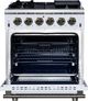 FORNO® Massimo Series Alta Qualita 30" White Pro Style Gas Range-3