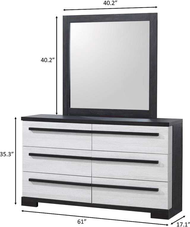 Crown Mark Remington Black/White Dresser-2