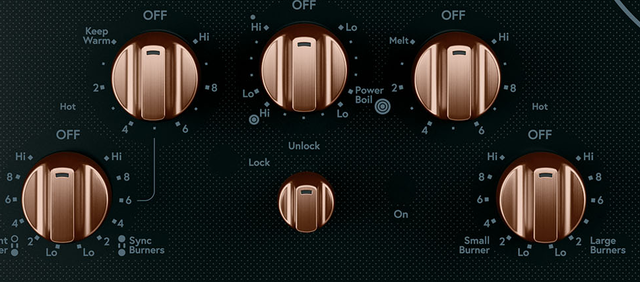 Café™ Brushed Copper Electric Cooktop Knob Kit-1