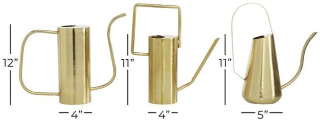 Deco Marche 3-Piece Gold Watering Can Planter Set-3