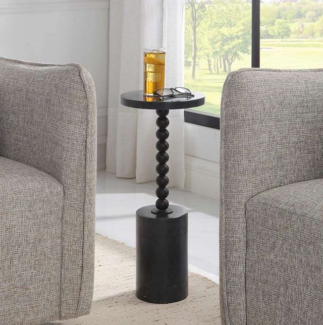Uttermost® Bead Black Drink Table-1